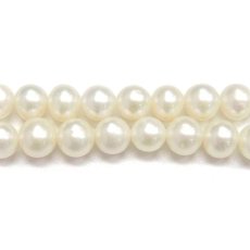 淡水真珠 パールネックレス 6.5-7mm ホワイト オフラウンド ブラス製 マグネットクラスプ