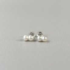 アコヤ真珠 ツインパールピアス 4-5ｍｍ ホワイト K14WG