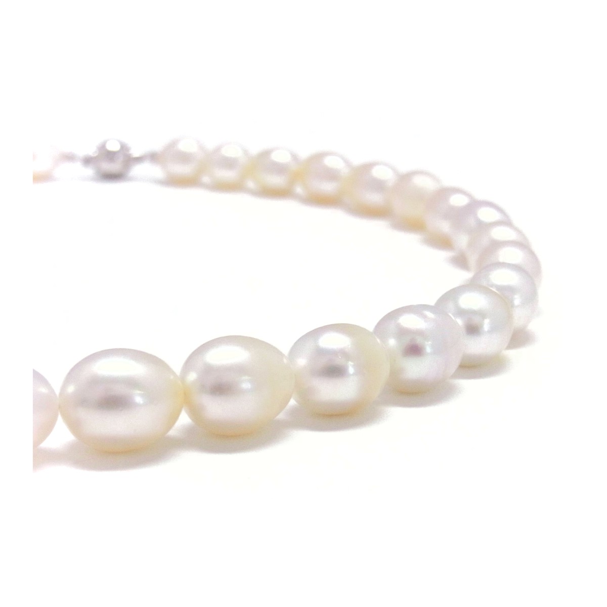 【本真珠】淡水真珠　K18WG パールネックレス　フォーマル　結婚式真珠