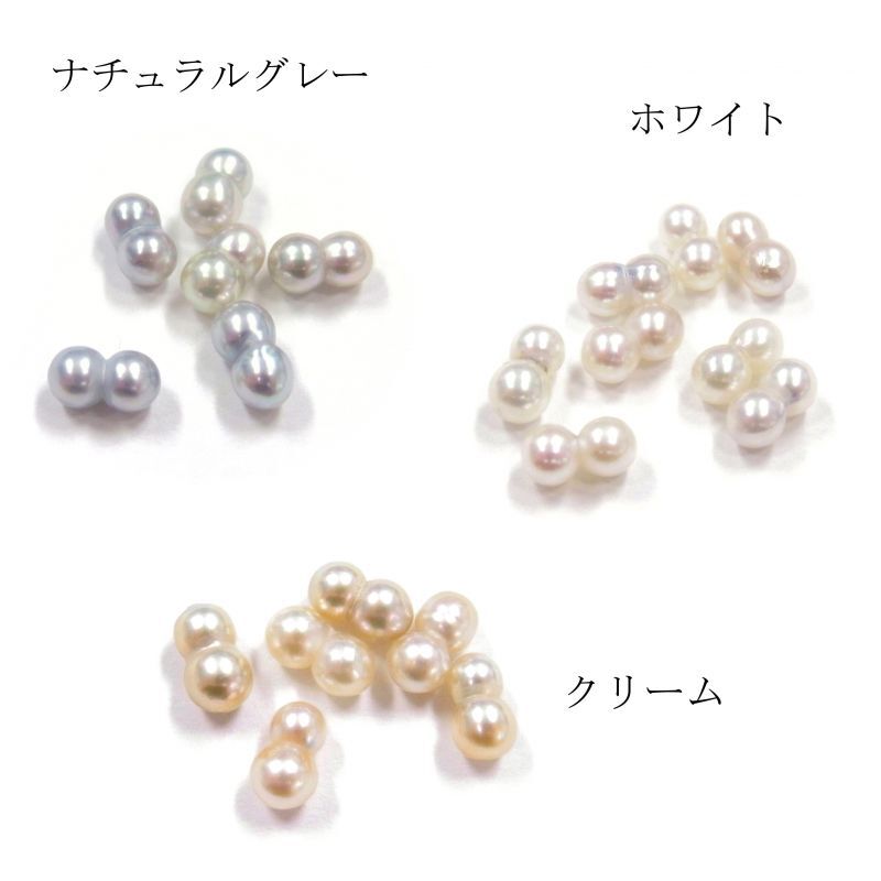 本真珠 ロングチェーンパールピアス 双子の真珠 3-4ｍm ホワイト