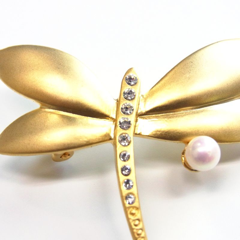 vintage アンティーク ゴールドカラー モチーフ ブローチ 本真珠