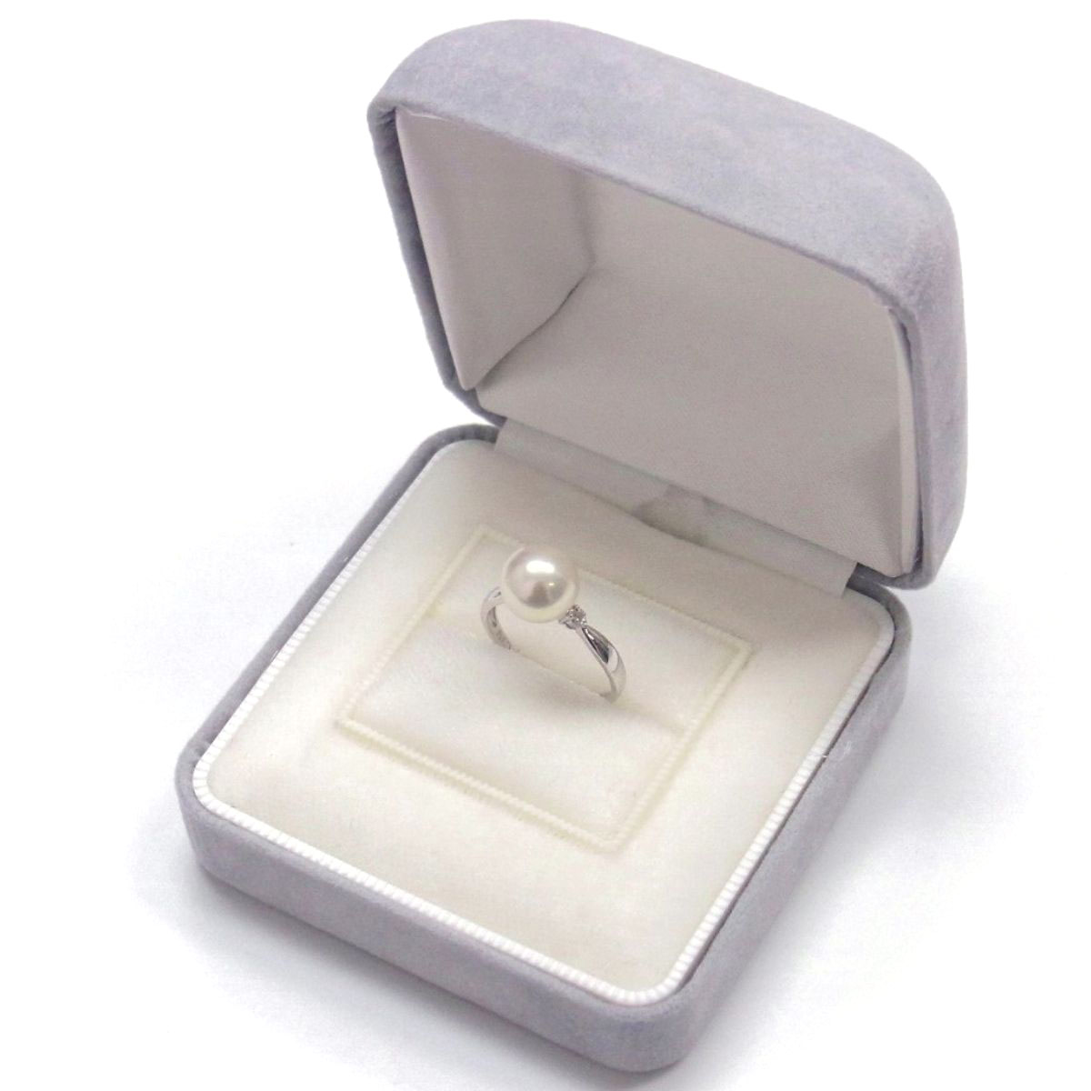 真珠真珠 ホワイト 指輪 サイズ12.5 Pt900 玉 約8mm パール リング