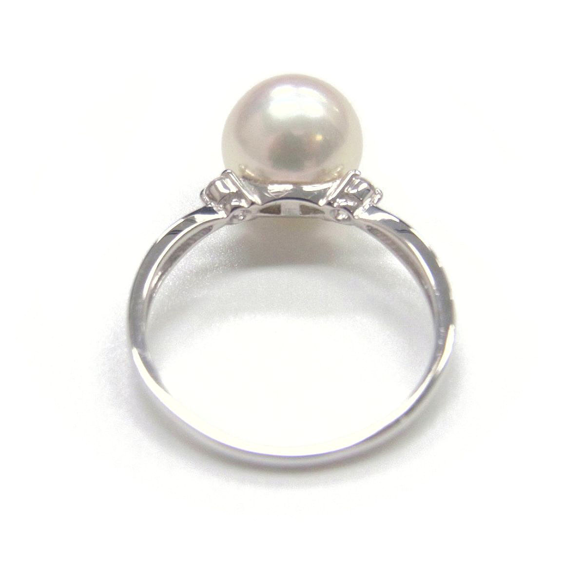 真珠 ダイヤモンド11.0 ｍｍ パール×Pt900プラチナ 8号 レディース リング・指輪8号8号リング幅