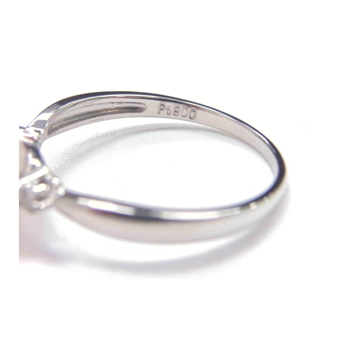 アコヤパール リング 指輪 11号 Pt900プラチナ パール ダイヤモンド 0.06ct レディース最大幅