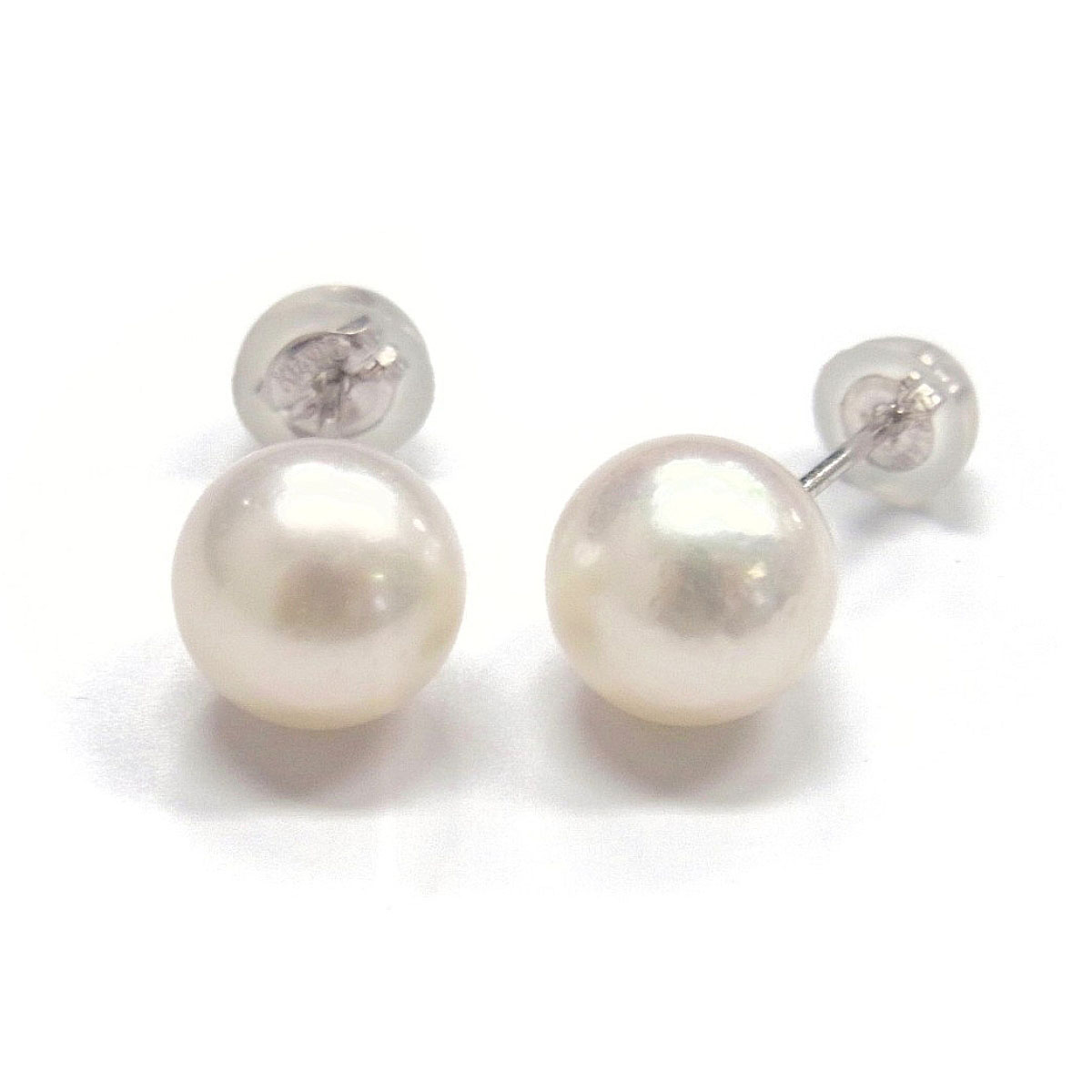 真珠のイヤリング。8.5mm 14WGファッション - jkc78.com
