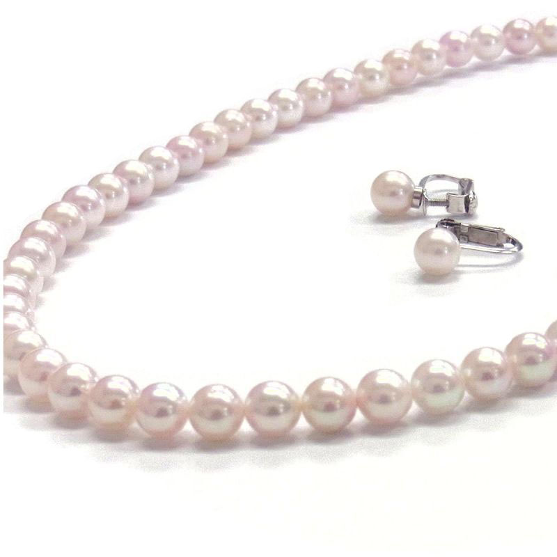 照りが良く良い品物だと思います(29) アコヤ真珠 本真珠 パール ピンク系 ネックレス SILVER