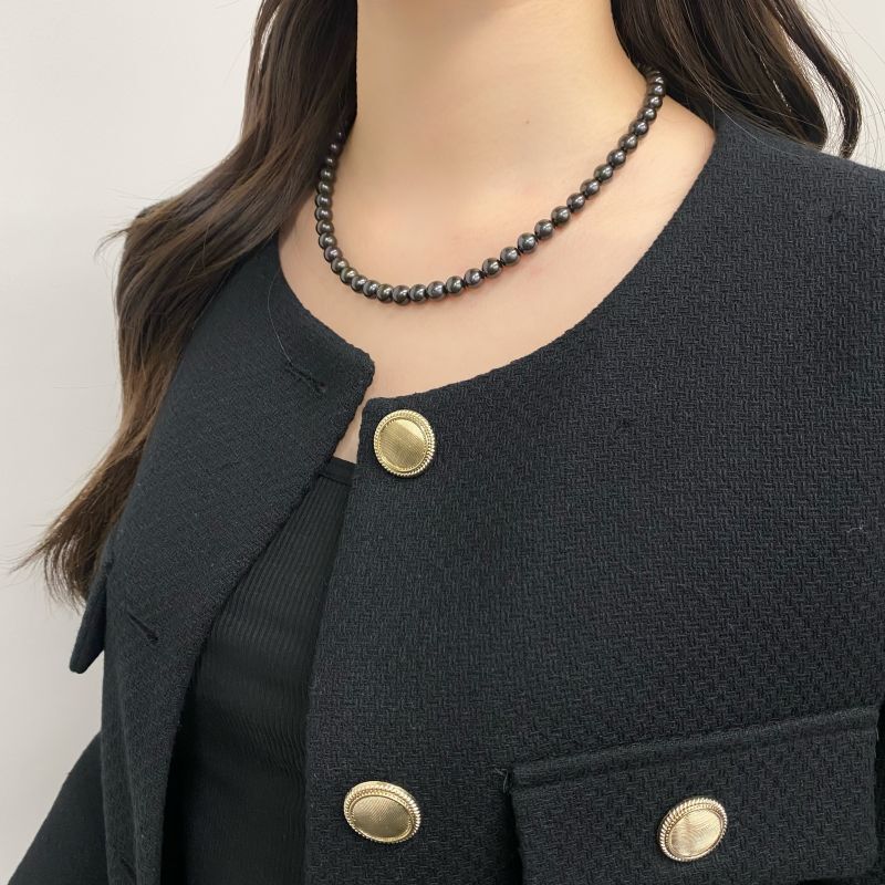 7mm〜12mmの黒真珠グラデーションネックレス | shop.spackdubai.com